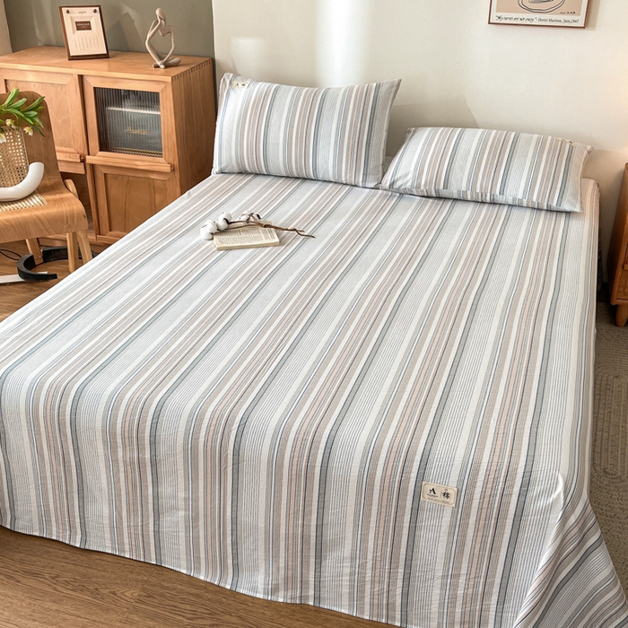 91家纺网 家纺一手货源 找家纺 21度C 2026新款A类全棉水洗棉母婴级床单 沐妍灰