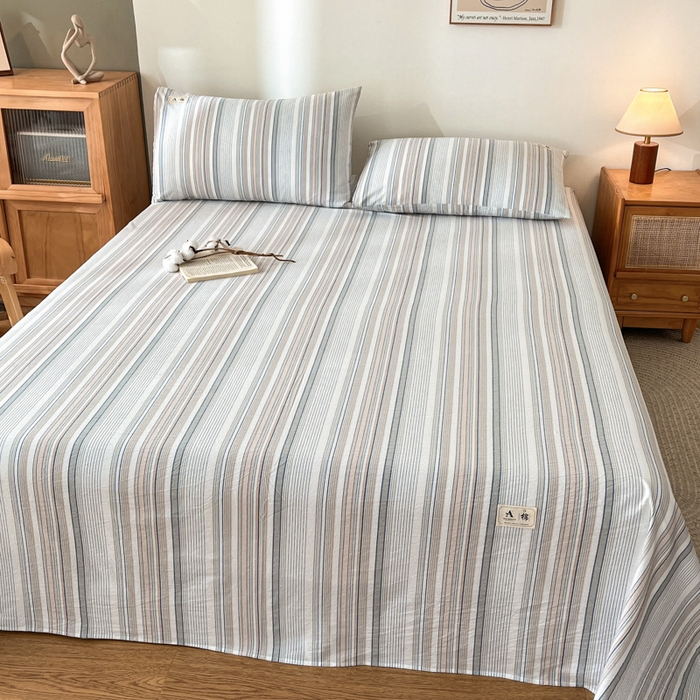 91家纺网 家纺一手货源 找家纺 21度C 2026新款A类全棉水洗棉母婴级床单 沐妍灰