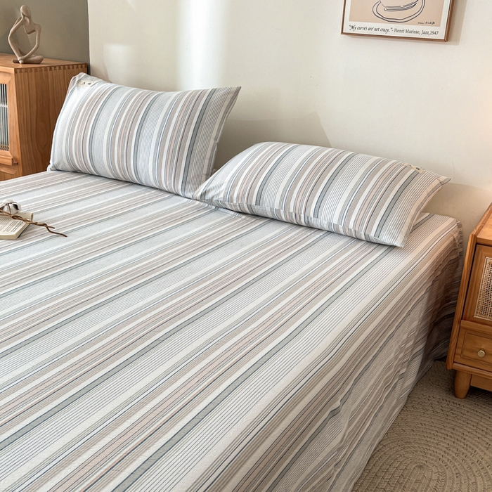 91家纺网 家纺一手货源 找家纺 21度C 2026新款A类全棉水洗棉母婴级床单 沐妍灰