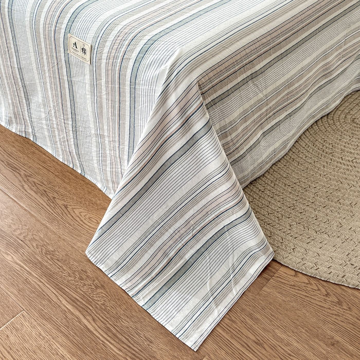 91家纺网 家纺一手货源 找家纺 21度C 2026新款A类全棉水洗棉母婴级床单 沐妍灰