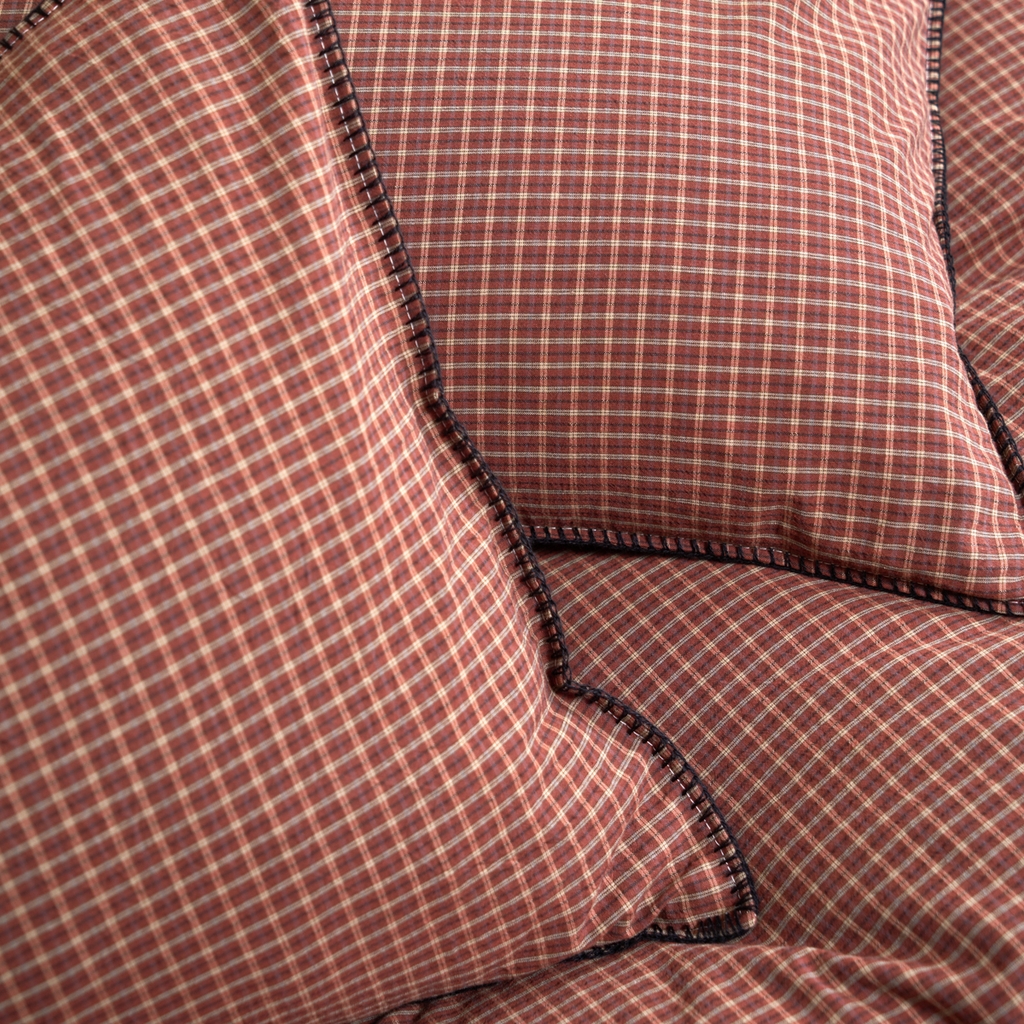 91家纺网 家纺一手货源 找家纺 洋铭区（原狠狠爱） 2026新款色织水洗棉一字边四件套系列 红茶格