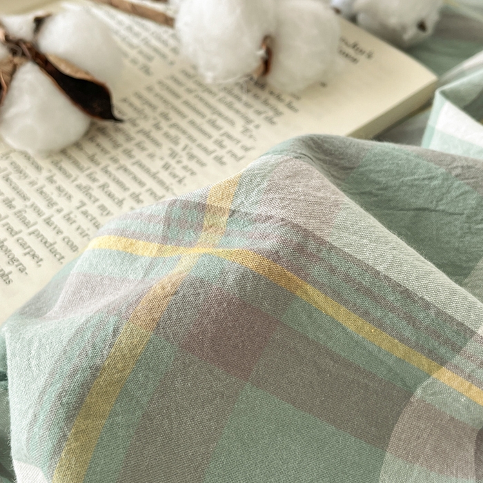 91家纺网 家纺一手货源 找家纺 21度C 2026新款A类全棉水洗棉母婴级床单 雅格绿