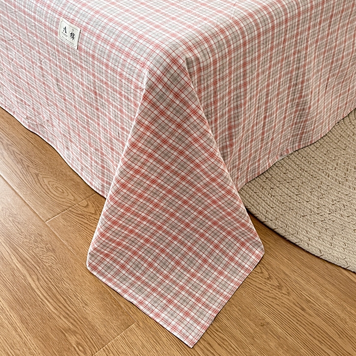 91家纺网 家纺一手货源 找家纺 21度C 2026新款A类全棉水洗棉母婴级床单 洋气红