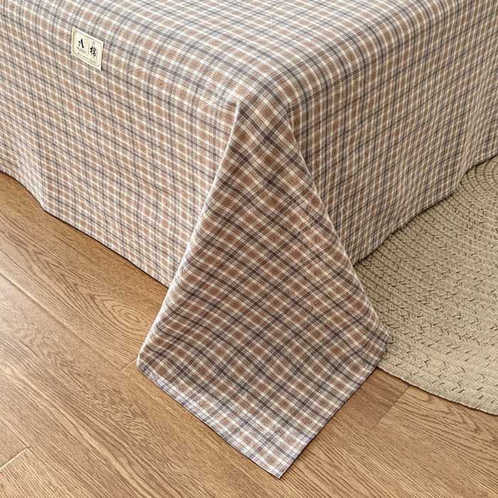 91家纺网 家纺一手货源 找家纺 21度C 2026新款A类全棉水洗棉母婴级床单 洋气咖