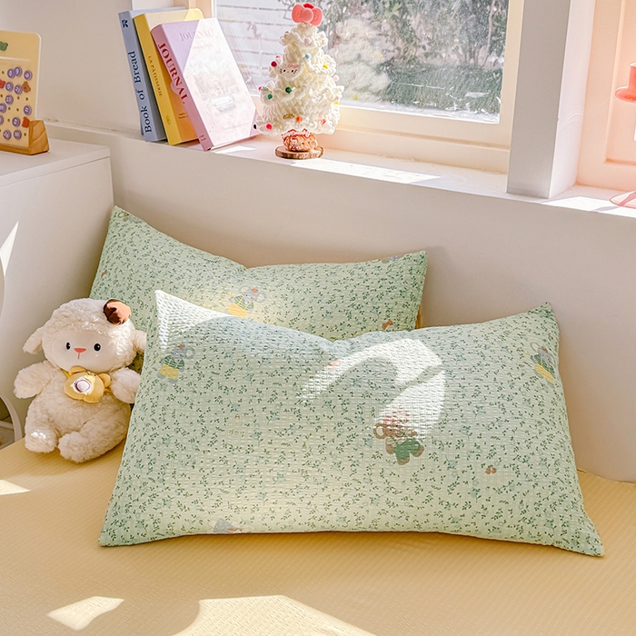 91家纺网 家纺一手货源 找家纺 壹号库 2025新款A类提花有氧彩竺绵四件套 快乐小象