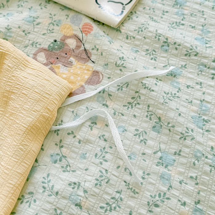 91家纺网 家纺一手货源 找家纺 壹号库 2025新款A类提花有氧彩竺绵四件套 快乐小象