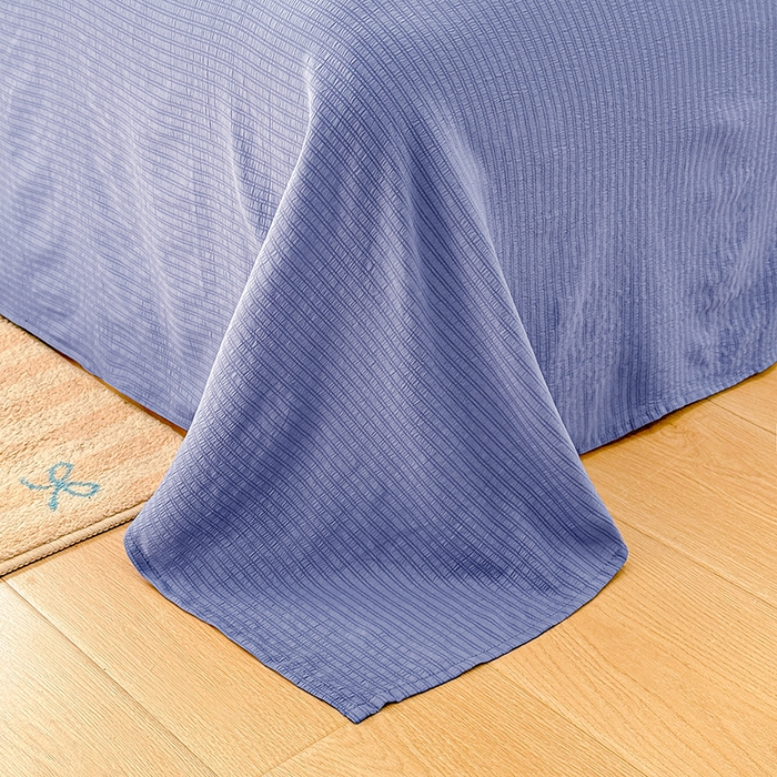 91家纺网 家纺一手货源 找家纺 壹号库 2025新款A类提花有氧彩竺绵四件套 无印兰格