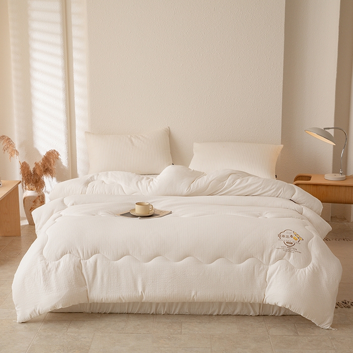 91家纺网 家纺一手货源 找家纺 壹号库家纺 2026新款A类春秋被大豆被冬被 白色