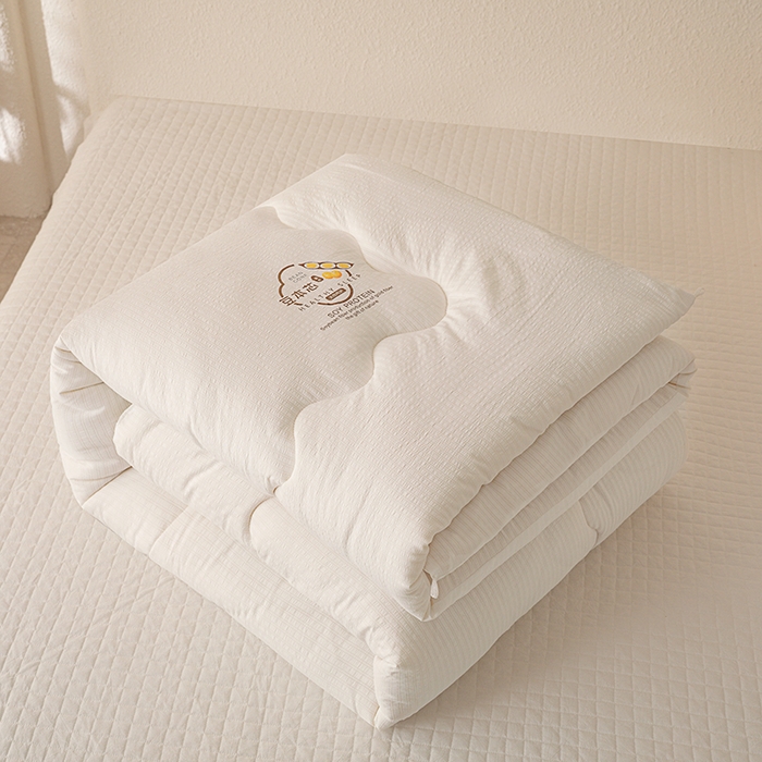 91家纺网 家纺一手货源 找家纺 壹号库家纺 2026新款A类春秋被大豆被冬被 白色