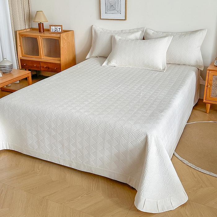 91家纺网 家纺一手货源 找家纺 （总）欧夏家纺 2026新款欧式棉麻床盖三件套夹棉床盖床护垫