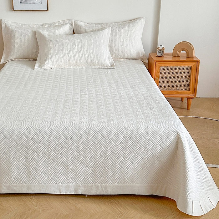 91家纺网 家纺一手货源 找家纺 （总）欧夏家纺 2026新款欧式棉麻床盖三件套夹棉床盖床护垫