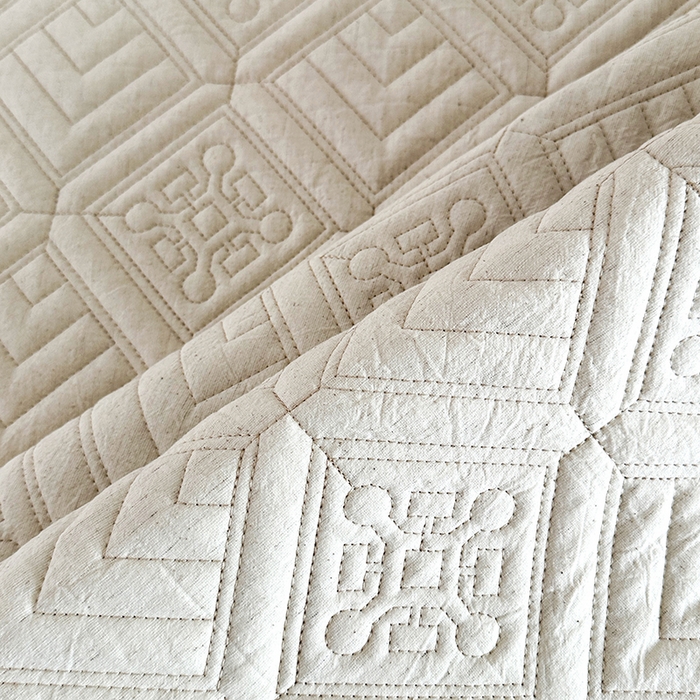 91家纺网 家纺一手货源 找家纺 欧夏家纺 2026新款欧式棉麻床盖三件套夹棉床盖床护垫 克西米亚