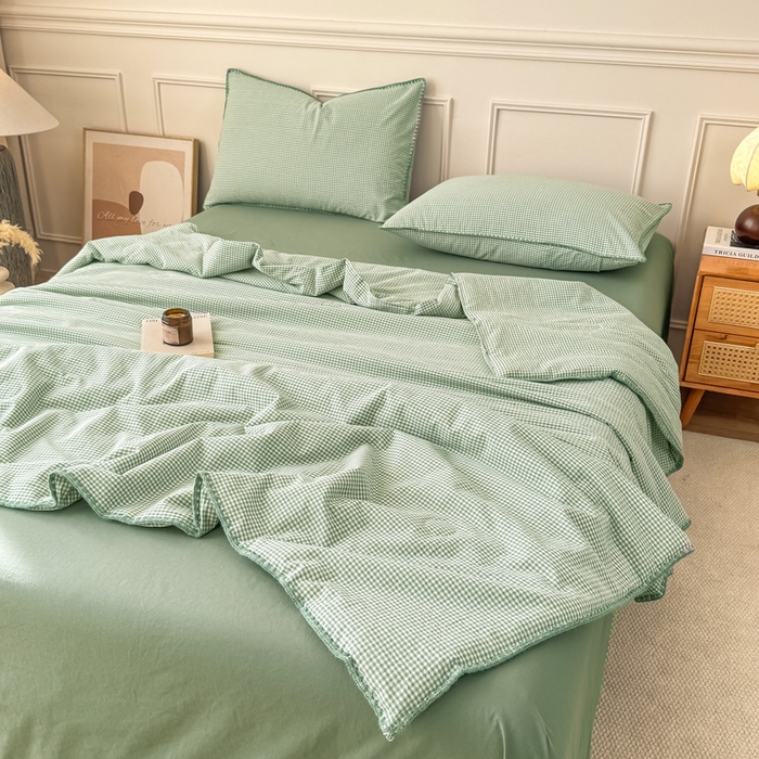 91家纺网 家纺一手货源 找家纺 （总）鸣升家纺 2026新款全棉色织水洗棉贝壳边棉花空调被夏凉被夏被四件套