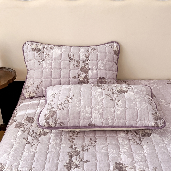 91家纺网 家纺一手货源 找家纺 圣比熊 2026新款原麻夹棉床笠机洗家用防滑透气四季款加厚床罩床垫床单保护套三件套-新款 春风序