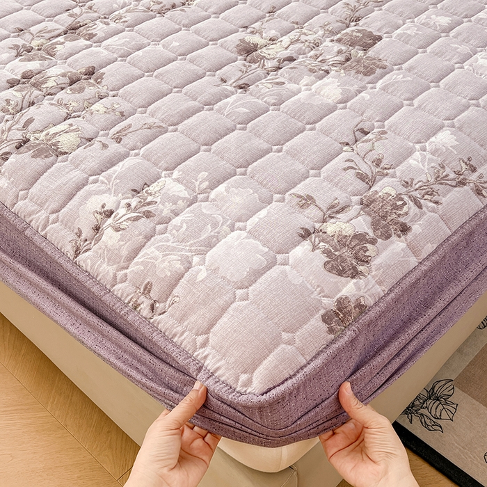 圣比熊 2026新款原麻夹棉床笠机洗家用防滑透气四季款加厚床罩床垫床单保护套三件套-新款 春风序