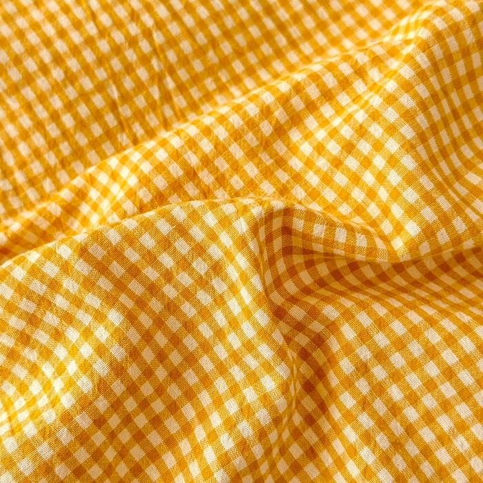 91家纺网 家纺一手货源 找家纺 鸣升家纺 2026新款全棉色织水洗棉贝壳边棉花空调被夏凉被夏被四件套 姜黄