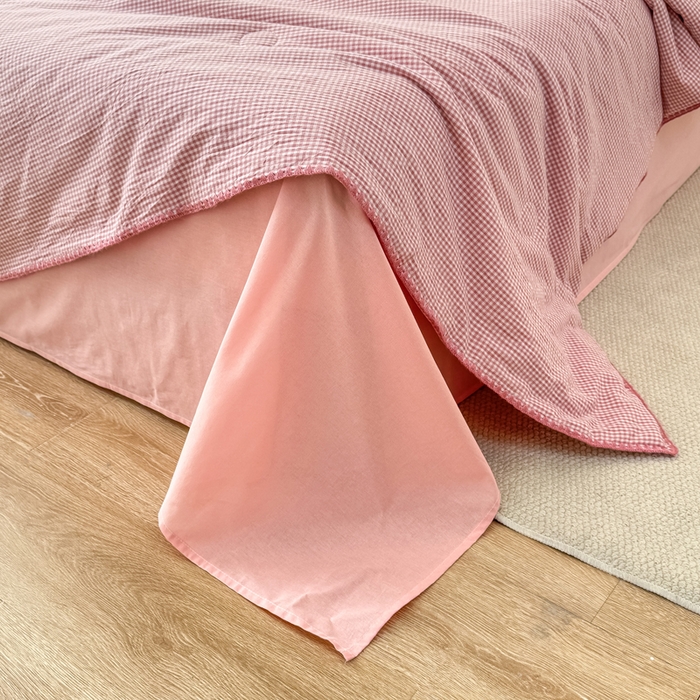 91家纺网 家纺一手货源 找家纺 鸣升家纺 2026新款全棉色织水洗棉贝壳边棉花空调被夏凉被夏被四件套 莎粉