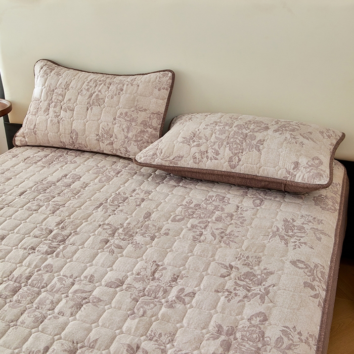 91家纺网 家纺一手货源 找家纺 圣比熊 2026新款原麻夹棉枕套加厚枕套宿舍单人枕芯套三层加厚枕头套内胆套-新款 古堡花园-咖