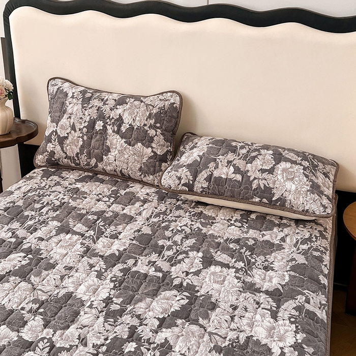 91家纺网 家纺一手货源 找家纺 圣比熊 2026新款原麻夹棉枕套加厚枕套宿舍单人枕芯套三层加厚枕头套内胆套-新款 浮绘花影-白