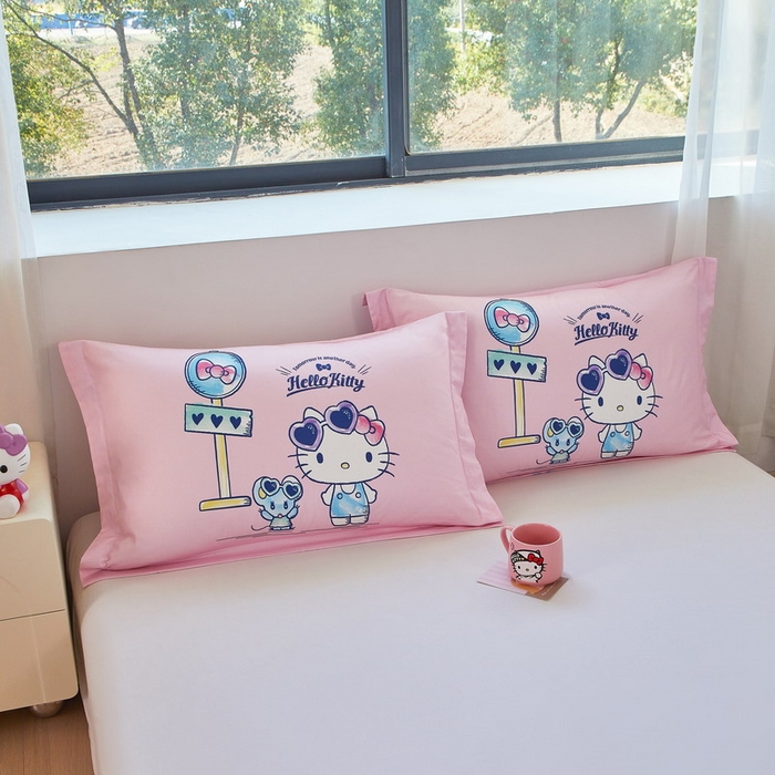 91家纺网 家纺一手货源 找家纺 蘭菲家纺 2026新款全棉三丽欧印花卡通单品枕套 车站KT