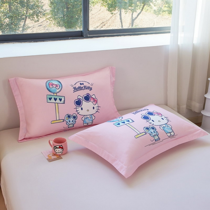 91家纺网 家纺一手货源 找家纺 蘭菲家纺 2026新款全棉三丽欧印花卡通单品枕套 车站KT