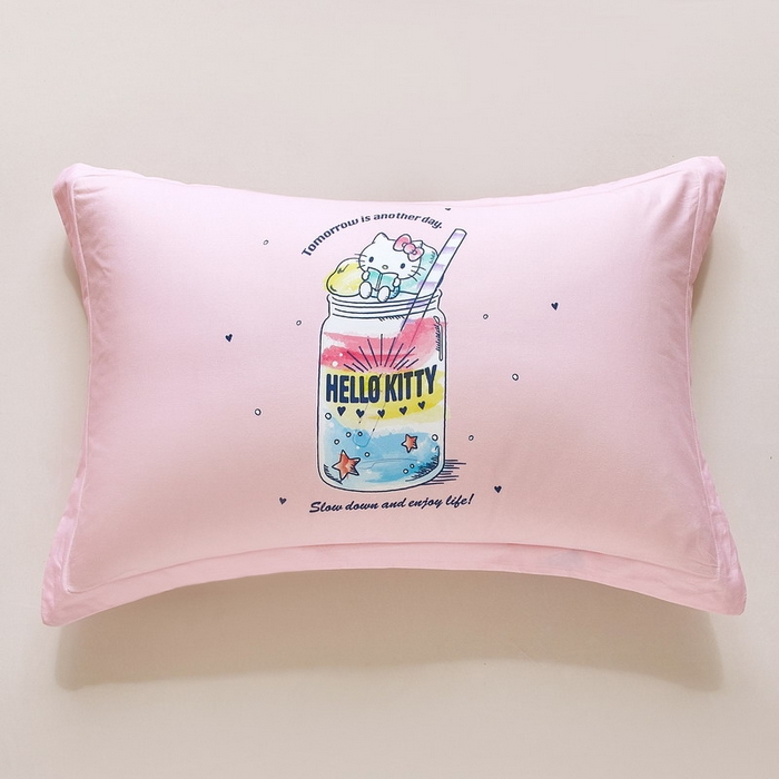 蘭菲家纺 2026新款全棉三丽欧印花卡通单品枕套 大杯奶茶KT