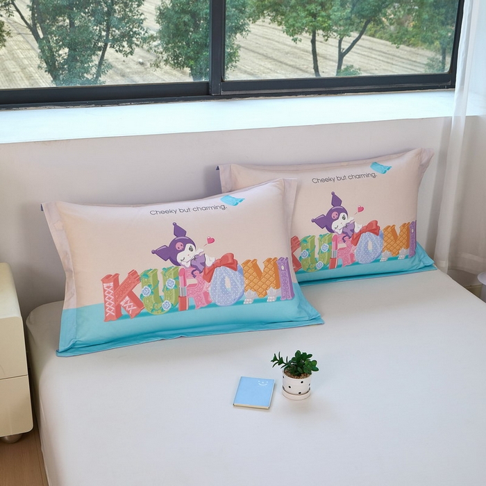 91家纺网 家纺一手货源 找家纺 蘭菲家纺 2026新款全棉三丽欧印花卡通单品枕套 快乐小库