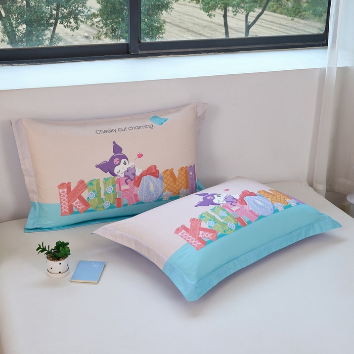 91家纺网 家纺一手货源 找家纺 蘭菲家纺 2026新款全棉三丽欧印花卡通单品枕套 快乐小库