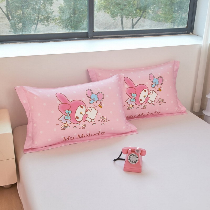 91家纺网 家纺一手货源 找家纺 蘭菲家纺 2026新款全棉三丽欧印花卡通单品枕套 轻松美乐蒂