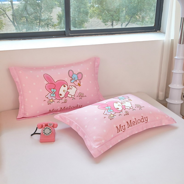 91家纺网 家纺一手货源 找家纺 蘭菲家纺 2026新款全棉三丽欧印花卡通单品枕套 轻松美乐蒂