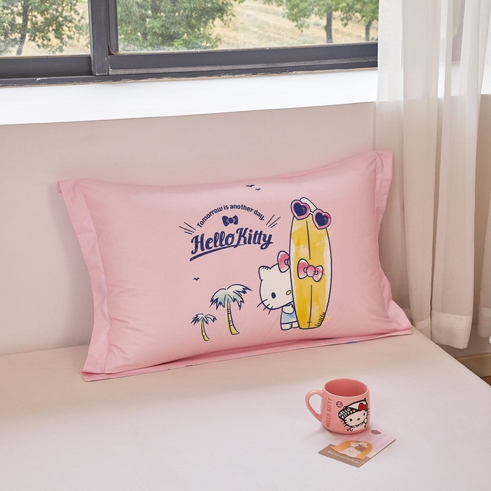 91家纺网 家纺一手货源 找家纺 蘭菲家纺 2026新款全棉三丽欧印花卡通单品枕套 夏日快乐