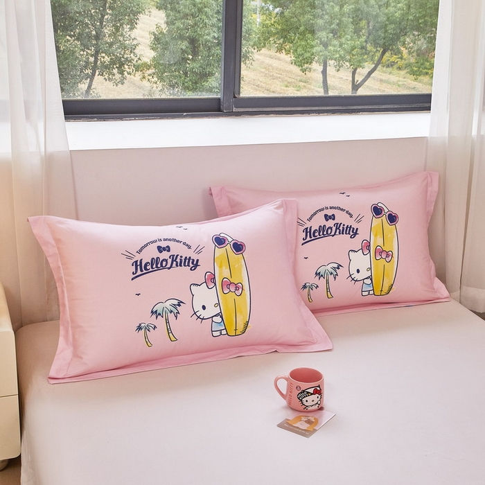 91家纺网 家纺一手货源 找家纺 蘭菲家纺 2026新款全棉三丽欧印花卡通单品枕套 夏日快乐