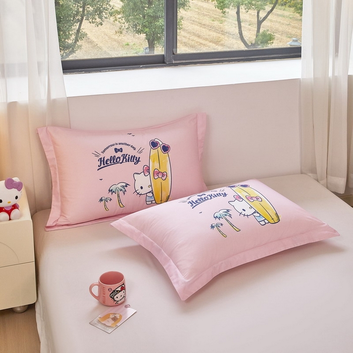 91家纺网 家纺一手货源 找家纺 蘭菲家纺 2026新款全棉三丽欧印花卡通单品枕套 夏日快乐