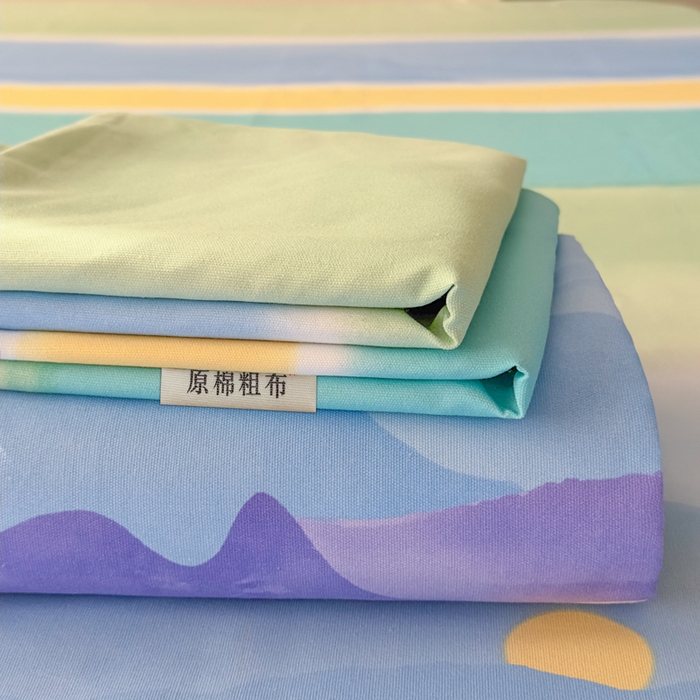 91家纺网 家纺一手货源 找家纺 （总）爱彼家纺 2026新款升级细沙印花老粗布床单单品床单床单单件-细沙系列四