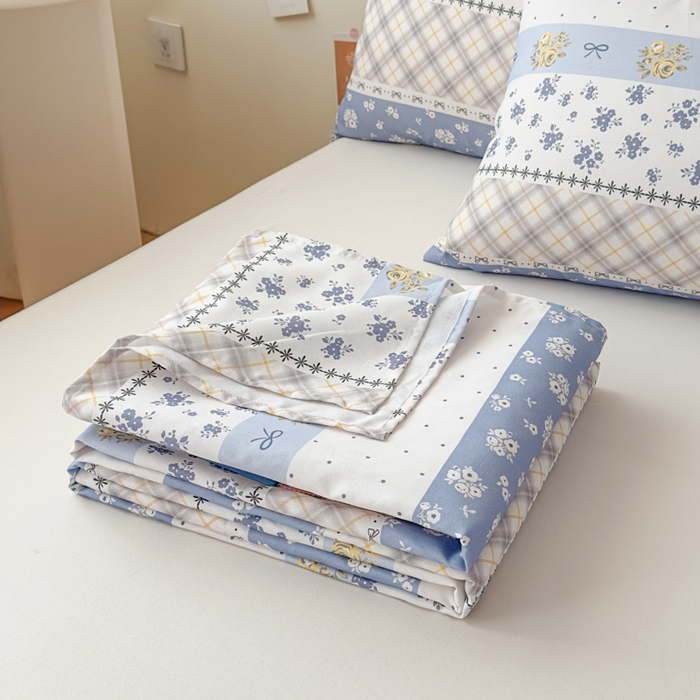 91家纺网 家纺一手货源 找家纺 爱彼家纺 2026新款升级细沙印花老粗布床单单品床单床单单件-细沙系列四 蓝花序