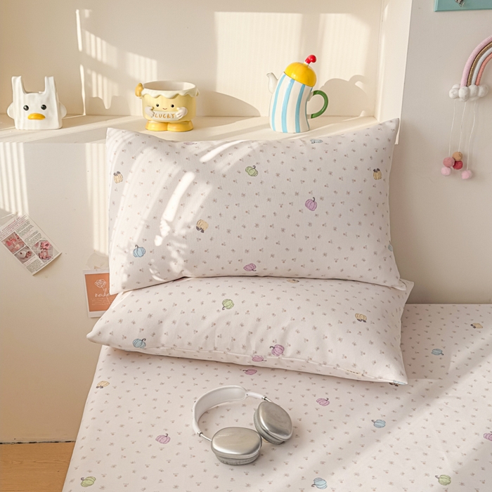 91家纺网 家纺一手货源 找家纺 爱彼家纺 2026新款升级细沙印花老粗布床单单品床单床单单件-细沙系列四 花屿南瓜