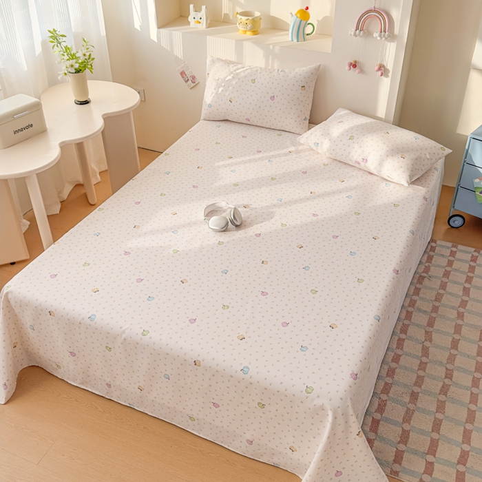 91家纺网 家纺一手货源 找家纺 爱彼家纺 2026新款升级细沙印花老粗布床单单品床单床单单件-细沙系列四 花屿南瓜