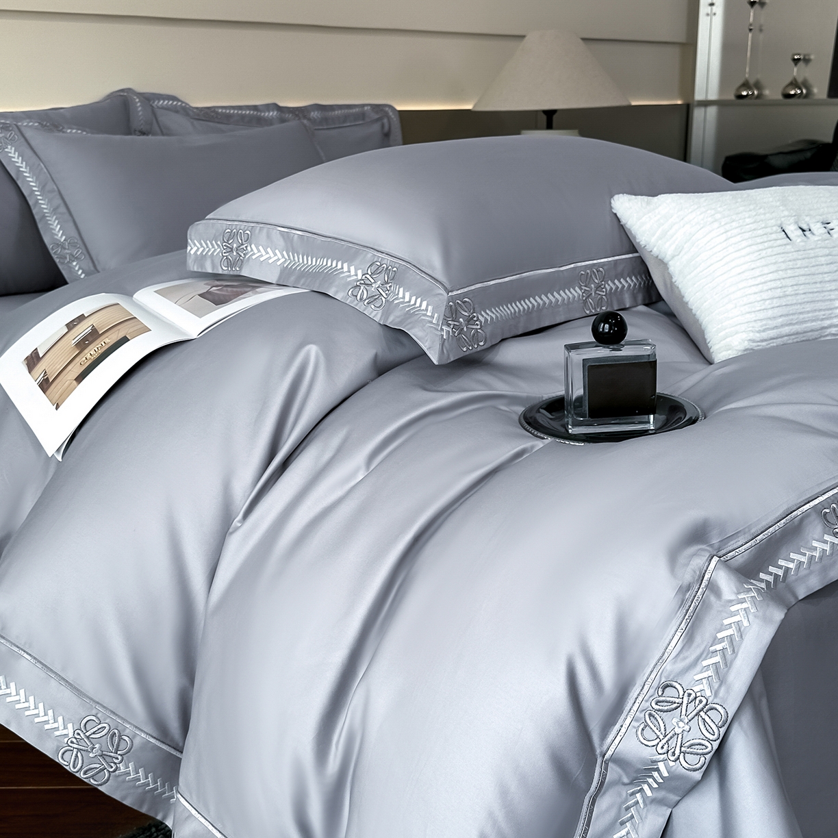 91家纺网 家纺一手货源 找家纺 （总）置顶家纺 2026春夏新款多伦多系列亲肤刺绣拼角四件套