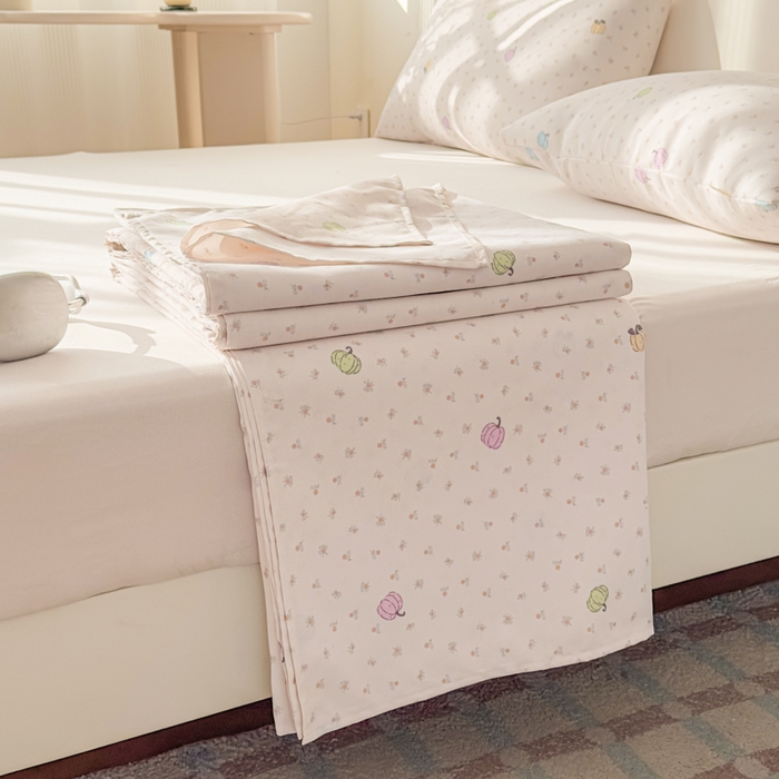 91家纺网 家纺一手货源 找家纺 爱彼家纺 2026新款升级细沙印花老粗布床单单品床单床单单件-细沙系列四 花屿南瓜