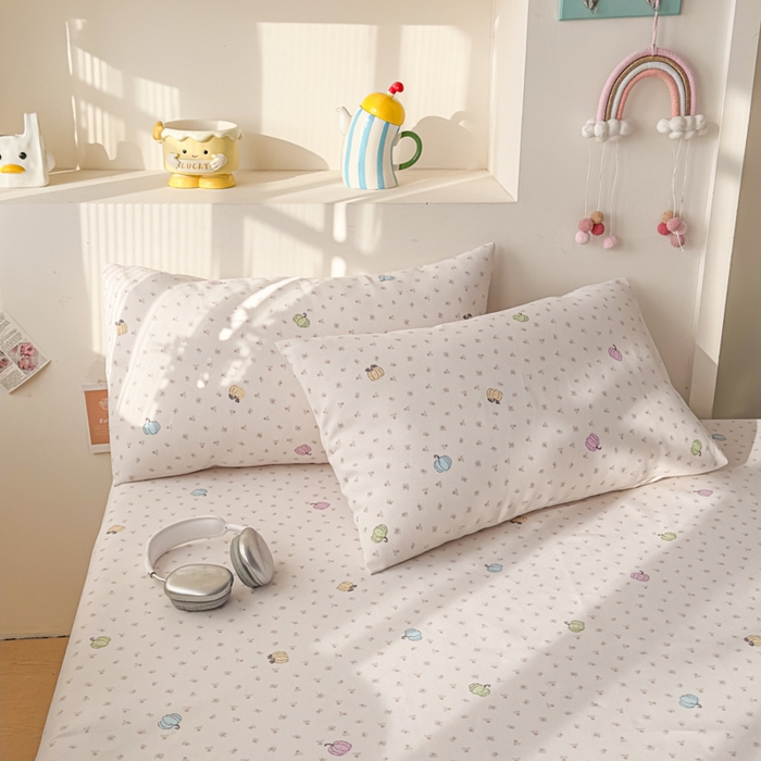 91家纺网 家纺一手货源 找家纺 爱彼家纺 2026新款升级细沙印花老粗布床单单品床单床单单件-细沙系列四 花屿南瓜