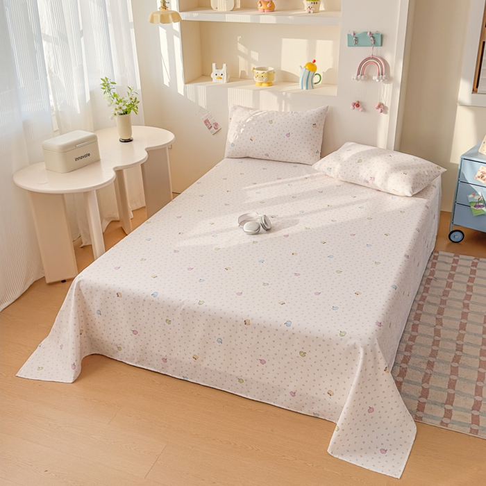 91家纺网 家纺一手货源 找家纺 爱彼家纺 2026新款升级细沙印花老粗布床单单品床单床单单件-细沙系列四 花屿南瓜