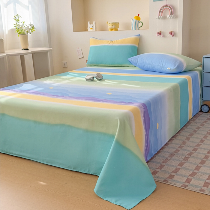 91家纺网 家纺一手货源 找家纺 爱彼家纺 2026新款升级细沙印花老粗布床单单品床单床单单件-细沙系列四 山河日立