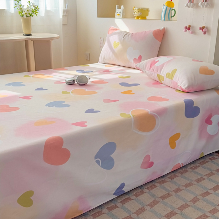 91家纺网 家纺一手货源 找家纺 爱彼家纺 2026新款升级细沙印花老粗布床单单品床单床单单件-细沙系列四 甜心