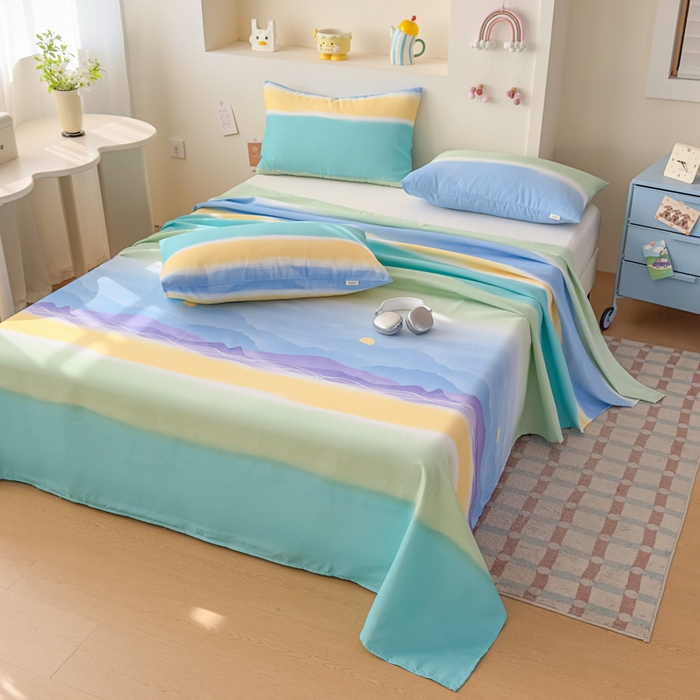 91家纺网 家纺一手货源 找家纺 爱彼家纺 2026新款升级细沙印花老粗布床单单品床单床单单件-细沙系列四 山河日立