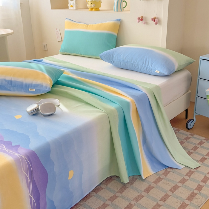 91家纺网 家纺一手货源 找家纺 爱彼家纺 2026新款升级细沙印花老粗布床单单品床单床单单件-细沙系列四 山河日立