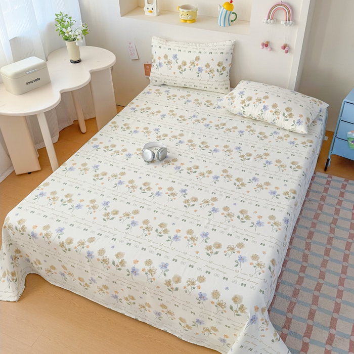 91家纺网 家纺一手货源 找家纺 爱彼家纺 2026新款升级细沙印花老粗布床单单品床单床单单件-细沙系列四 花漾手礼