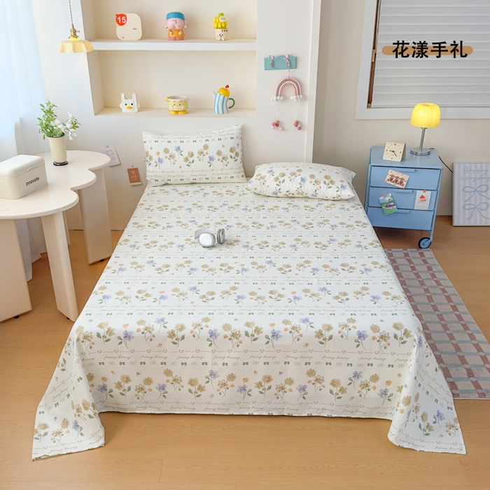 91家纺网 家纺一手货源 找家纺 爱彼家纺 2026新款升级细沙印花老粗布床单单品床单床单单件-细沙系列四 花漾手礼