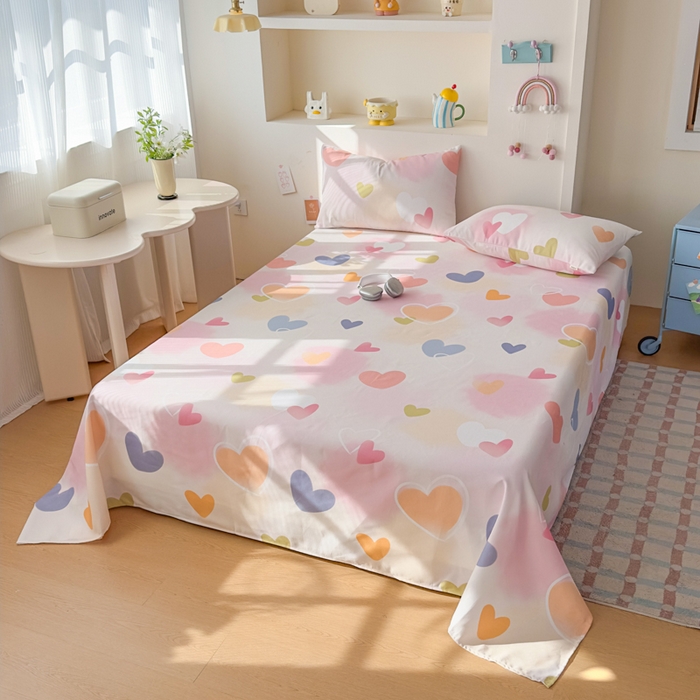 91家纺网 家纺一手货源 找家纺 爱彼家纺 2026新款升级细沙印花老粗布床单单品床单床单单件-细沙系列四 甜心