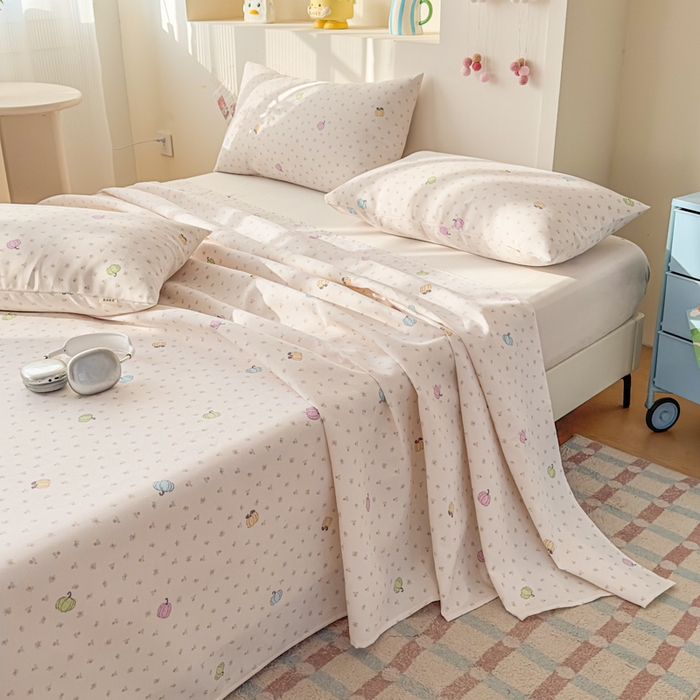 91家纺网 家纺一手货源 找家纺 爱彼家纺 2026新款升级细沙印花老粗布床单单品床单床单单件-细沙系列四 花屿南瓜