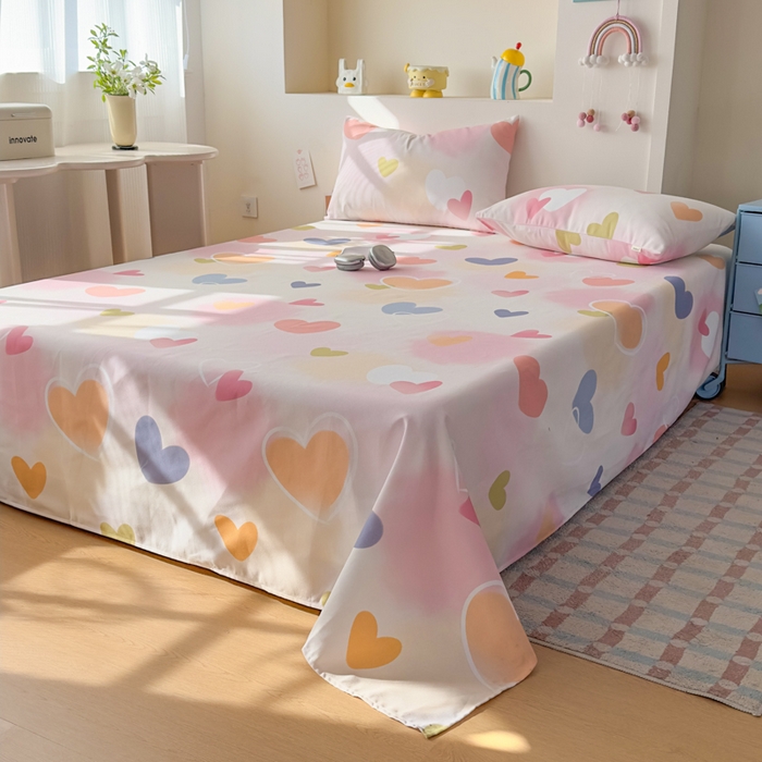 91家纺网 家纺一手货源 找家纺 爱彼家纺 2026新款升级细沙印花老粗布床单单品床单床单单件-细沙系列四 甜心